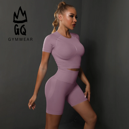 Glorious Queen fitness outfit short + crop top sportkleding set voor Dames