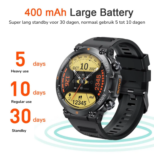 K56 Outdoor & Fitness Smartwatch met calorie meter en stappenteller