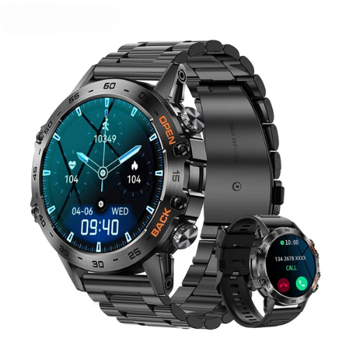 K52 Steel Smartwatch met calorieteller en stappenteller