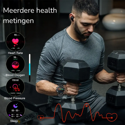 K52 Steel Smartwatch met calorieteller en stappenteller