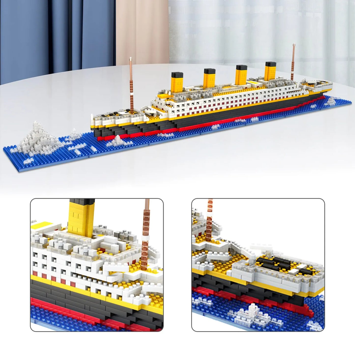 BeBlocks Titanic Micro Bouwblokken puzzel Set 1860Pcs