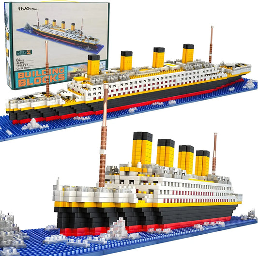 BeBlocks Titanic Micro Bouwblokken puzzel Set 1860Pcs