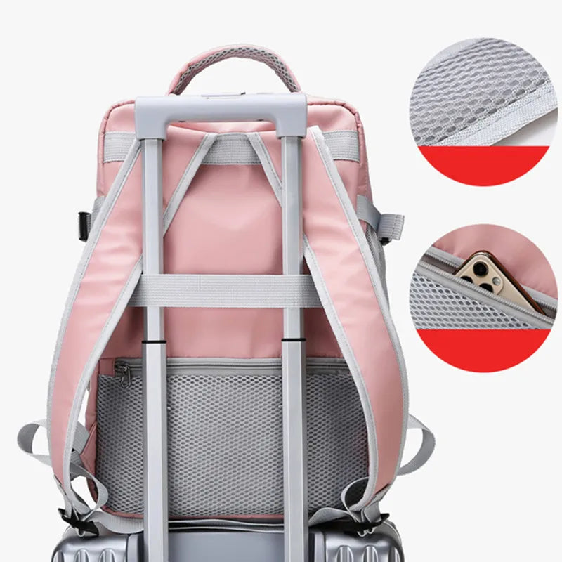 Dames Travel Backpack met USB oplaadpunt